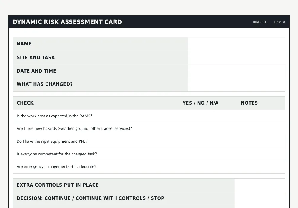 Dynamic risk assessment: preview of the free template